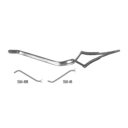 Gregory Carotid Angled Bulldog Clamp, Jaws 6.4 Cm, Distal Tip 1.2 Cm, 45 Degree Angle, 4 5/8" (11.5 Cm), Angled Left